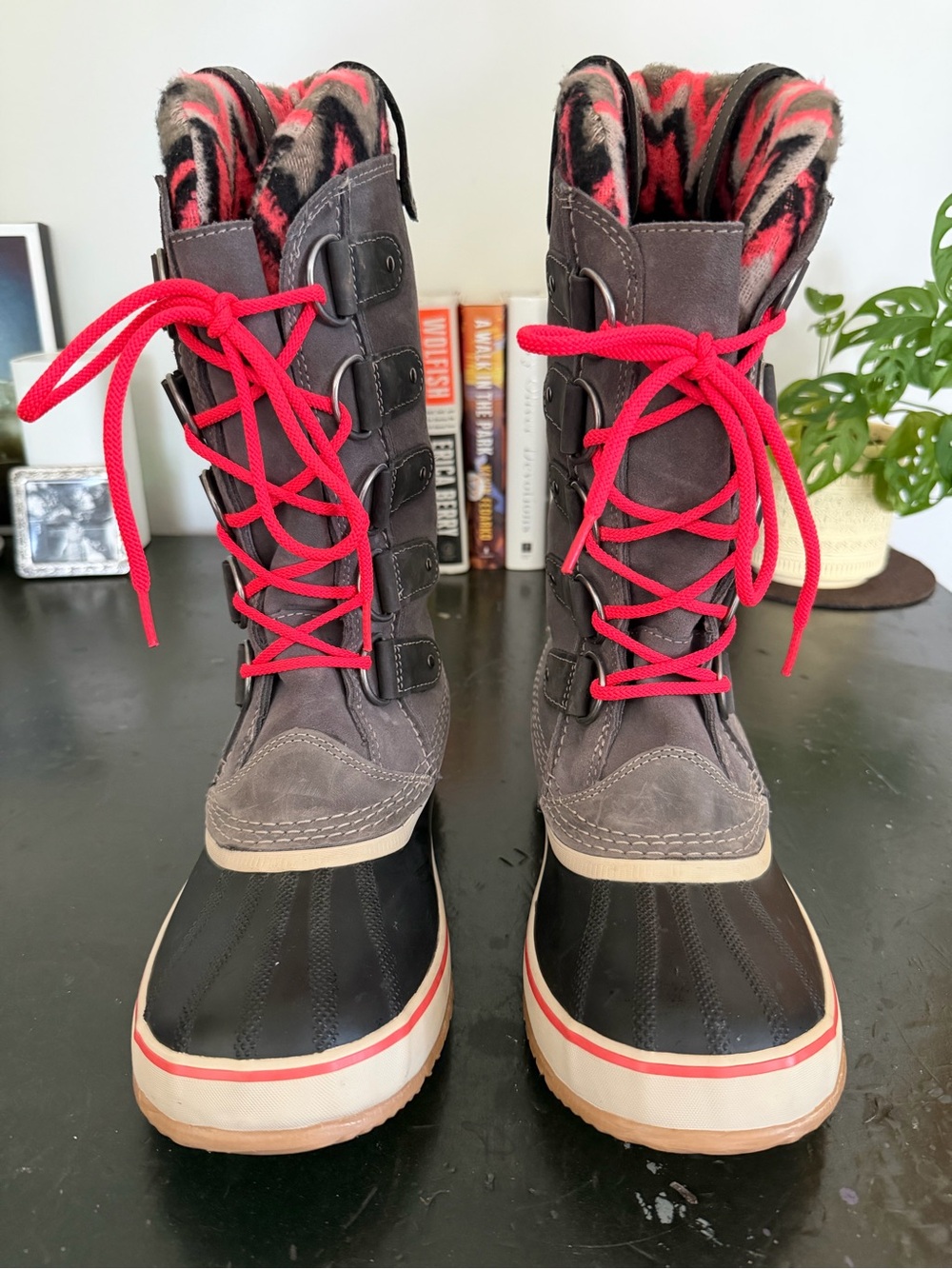 Sorel Women's Gray and Pink Joan of Arctic Waterproof Winter Boots